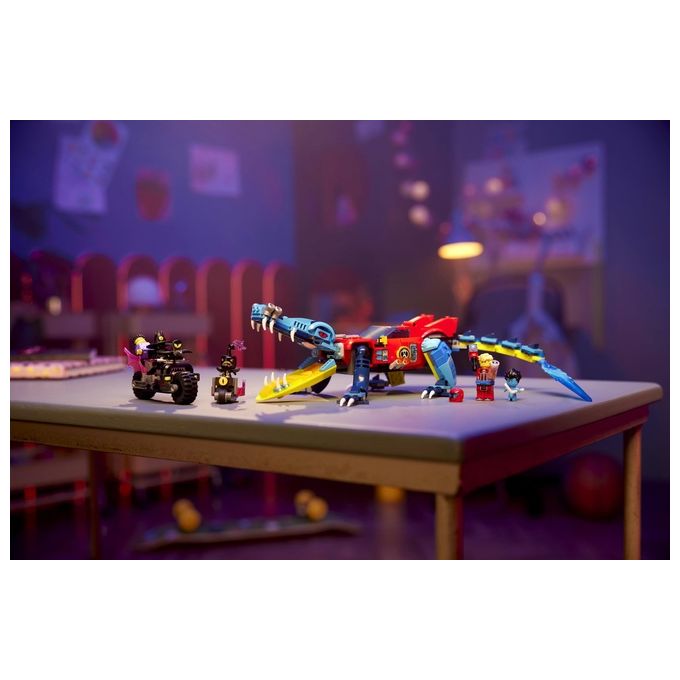 LEGO DREAMZzz 71458 Auto-Coccodrillo, Giocattolo 2in1 da Monster Truck a Macchina-Animale con Jayden e il Cacciatore Notturno
