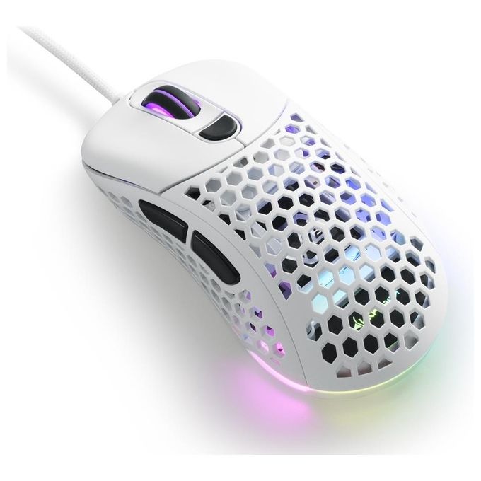 Sharkoon Light2-200 Mouse Gaming Black 16000 Dpi Max Rgb 6 Tasti Usb 1.8mt Bianco