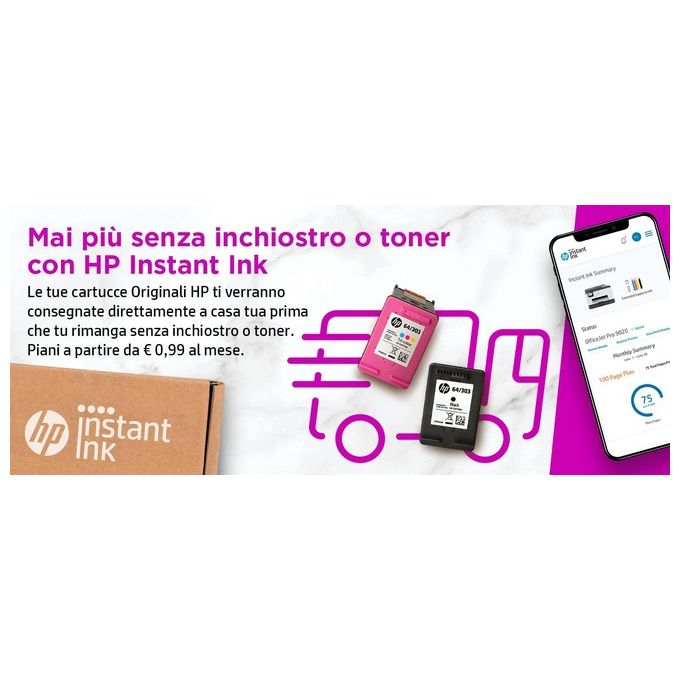 HP ENVY 6010e - Stampante multifunzione, stampante, scanner, fotocopiatrice, WLAN, Airprint con inchiostro istantaneo di 6 mesi, colore: Blu