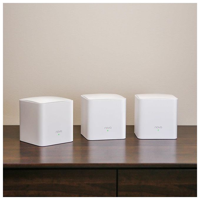 Tenda Nova MW5G Wi-Fi Mesh AC1200 Dual Band con Copertura Fino a 300 m2 2 Porte Gigabit Ethernet Roaming Wireless Confezione da 3 Bianco