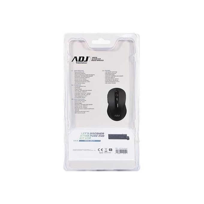 Adj Mouse Pure Evo Wireless MW136 Fino a 3600 Dpi Ottico Nero