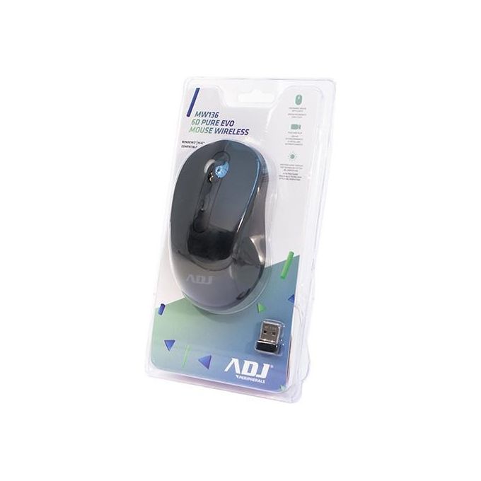 Adj Mouse Pure Evo Wireless MW136 Fino a 3600 Dpi Ottico Nero