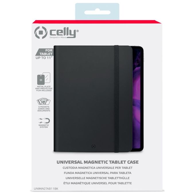 Celly Cover Universale Magnetic Tab 11'' Nero