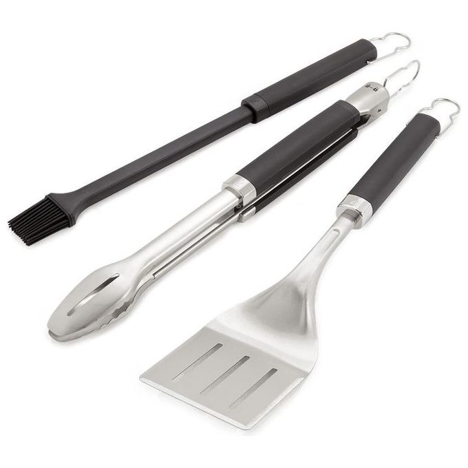 Weber Set 3 Attrezzi per Barbecue Nero-Acciaio