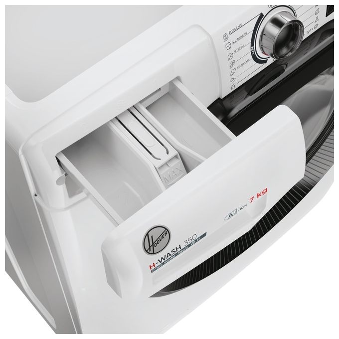Hoover H3WPS4376TAMB6-S H-Wash 350 Lavatrice Slim 7 Kg 1300 rpm Classe A Inverter Vapore Wi-Fi (85x60x44 cm) colore Bianco