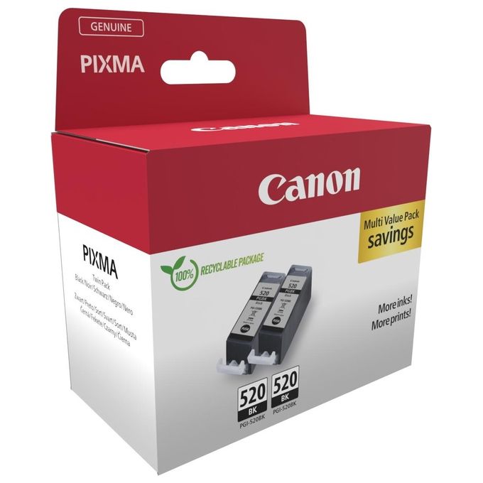 Canon PGI-520 BK Cartuccia D'inchiostro Nero Twin Pack