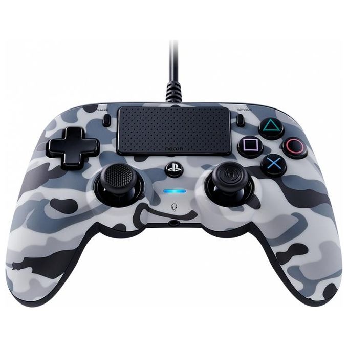 Nacon Compact Controller Camogrey con Cavo per PS4 Licenza Ufficiale Sony PlayStation