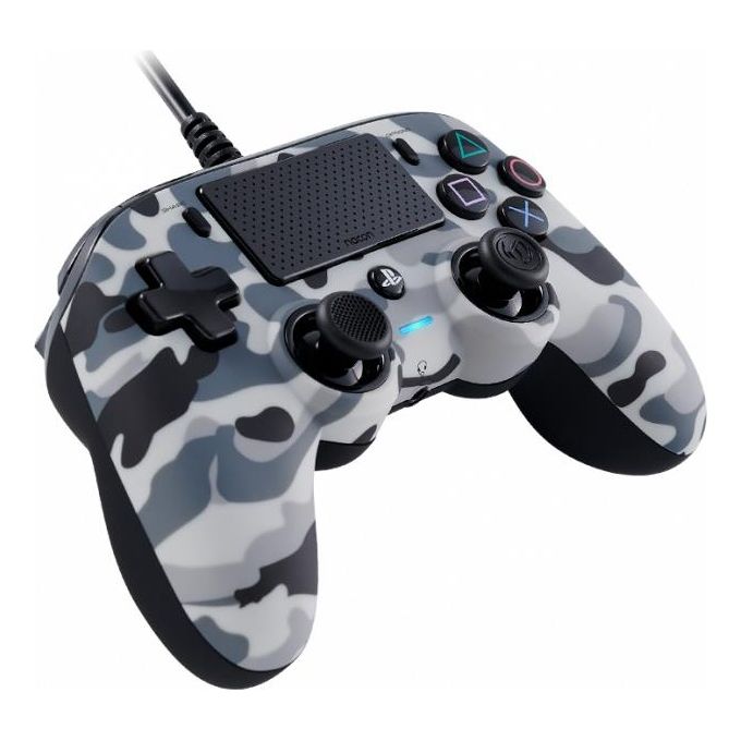 Nacon Compact Controller Camogrey con Cavo per PS4 Licenza Ufficiale Sony PlayStation
