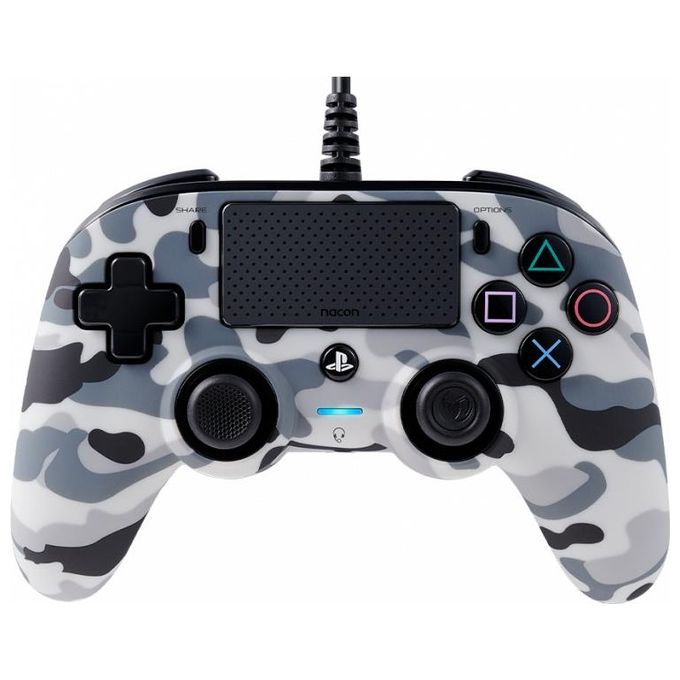 Nacon Compact Controller Camogrey con Cavo per PS4 Licenza Ufficiale Sony PlayStation