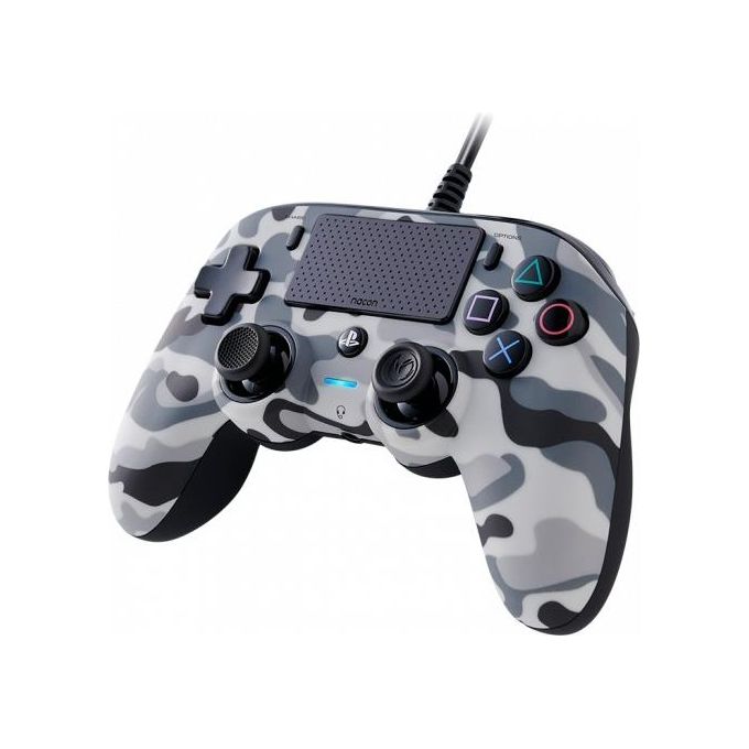 Nacon Compact Controller Camogrey con Cavo per PS4 Licenza Ufficiale Sony PlayStation