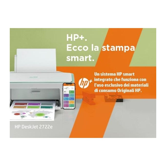 [ComeNuovo] HP DeskJet 2722e All-in-One  Stampante Multifunzione Getto Termico d'Inchiostro