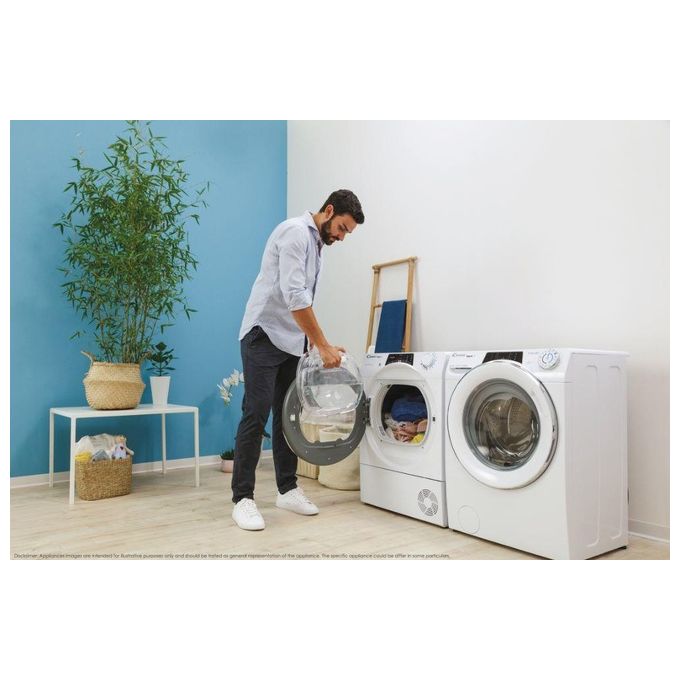 Candy RO4 H7A2TCEX-S Rapido' Asciugatrice Slim a Pompa di Calore Classe energetica A++ Capacita' di carico 7 kg Profondita' 46,5 cm Wifi + Bluetooth