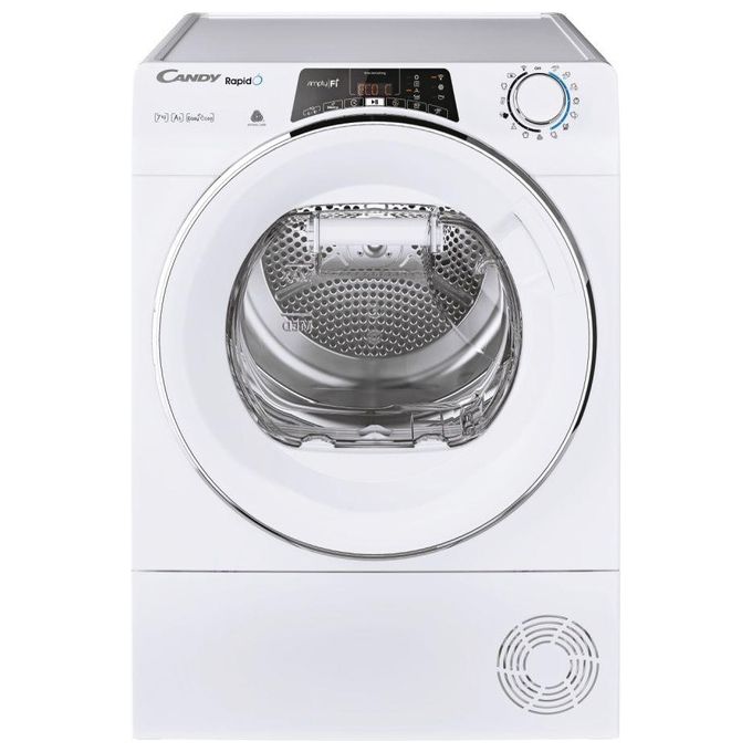 Candy RO4 H7A2TCEX-S Rapido' Asciugatrice Slim a Pompa di Calore Classe energetica A++ Capacita' di carico 7 kg Profondita' 46,5 cm Wifi + Bluetooth