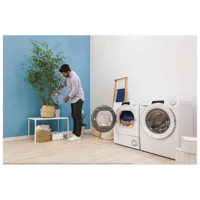 Candy RO4 H7A2TCEX-S Rapido' Asciugatrice Slim a Pompa di Calore Classe energetica A++ Capacita' di carico 7 kg Profondita' 46,5 cm Wifi + Bluetooth