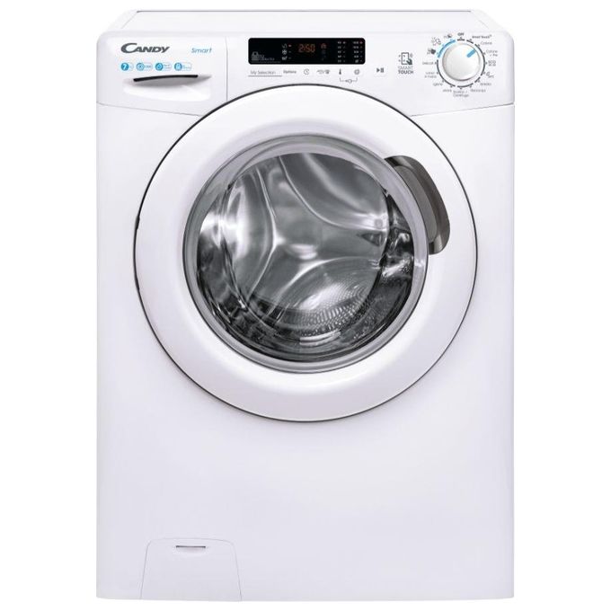 Candy CS 1272DE-1-11 – Lavatrice a Carica Frontale Slim 7 kg, 1200 rpm, Classe Energetica D, Smart Check-Up con Connettivita' NFC e Partenza Differita 24 h (85×60×45 cm), Colore Bianco