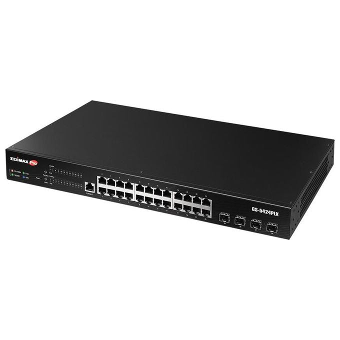 Edimax GS-5424PLX Rete Switch 24 + 4 Port 10-100 - 1000MBit-s Poe-Funktion