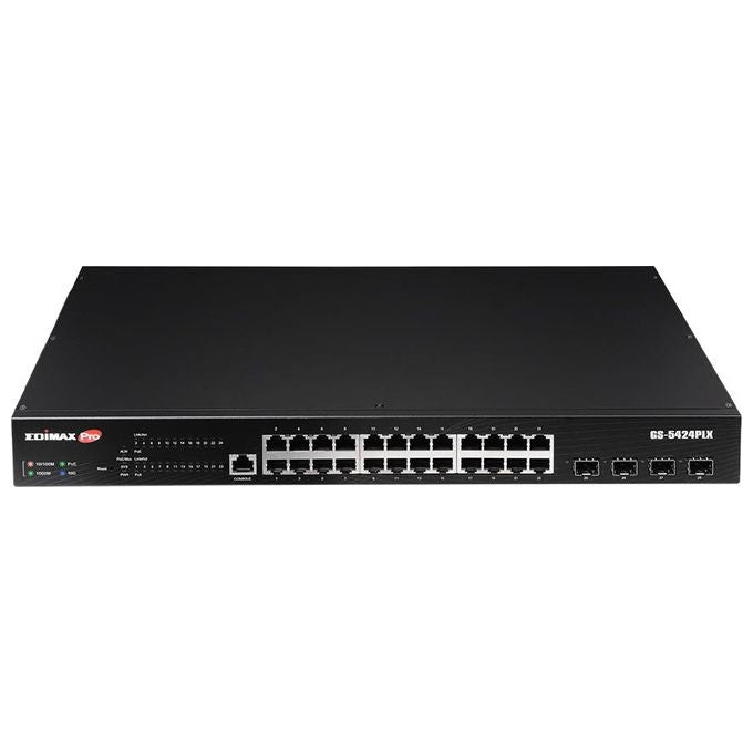 Edimax GS-5424PLX Rete Switch 24 + 4 Port 10-100 - 1000MBit-s Poe-Funktion