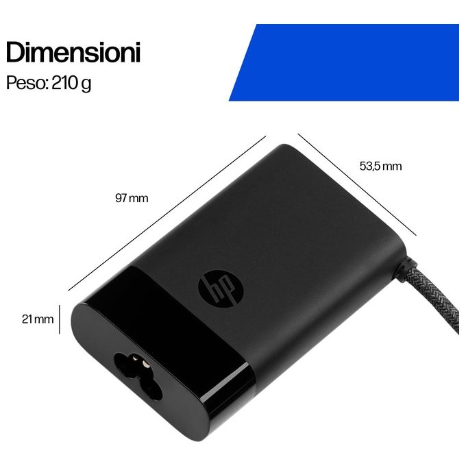 HP 671R2AA Caricabatterie per Laptop USB-C 65 W compatibile con dispositivi USB-C colore Nero