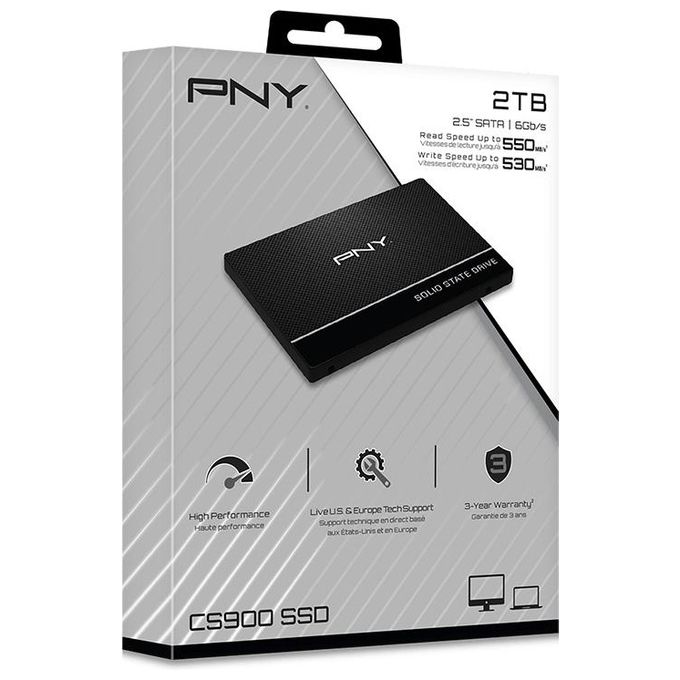 PNY CS900 Unita' a stato solido (SSD) SATA III 2.5 pollici 2TB Velocita' di Lettura fino a 550MB-s