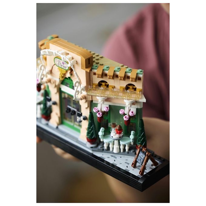 LEGO 10362 Icons Kit Modellismo Fai da Te per Adulti con Libreria Decorativa e Café Francese 1101 Pezzi colore Nero