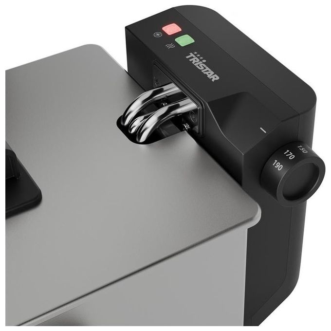 Tristar Friggitrice FR-9334 XL Acciaio Inossidabile Nero Cestello Amovibile Capacita' Elevata Controllo Temperatura 3 Litri