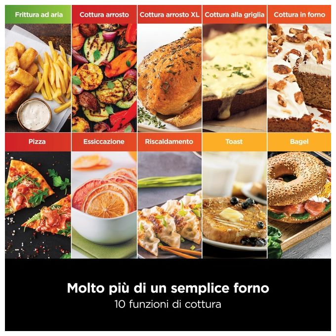 Ninja DT200EU Foodi Forno Multifunzione 10 in 1 29 Litri 2400W Nero-Argento