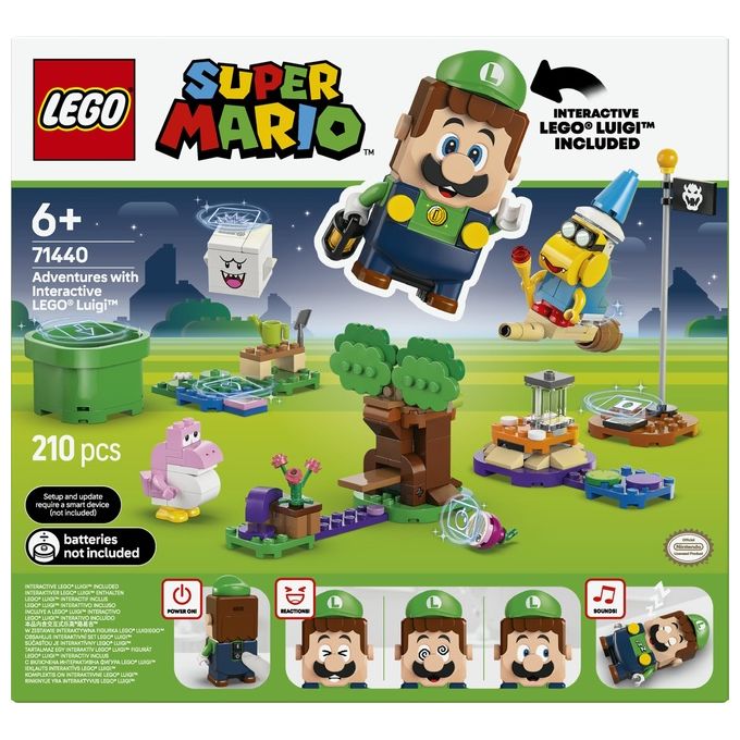 Lego Super Mario Avventure di Luigi Interattivo Giocattolo con 4 Personaggi Nintendo da Collezione tra cui Baby Yoshi Rosa