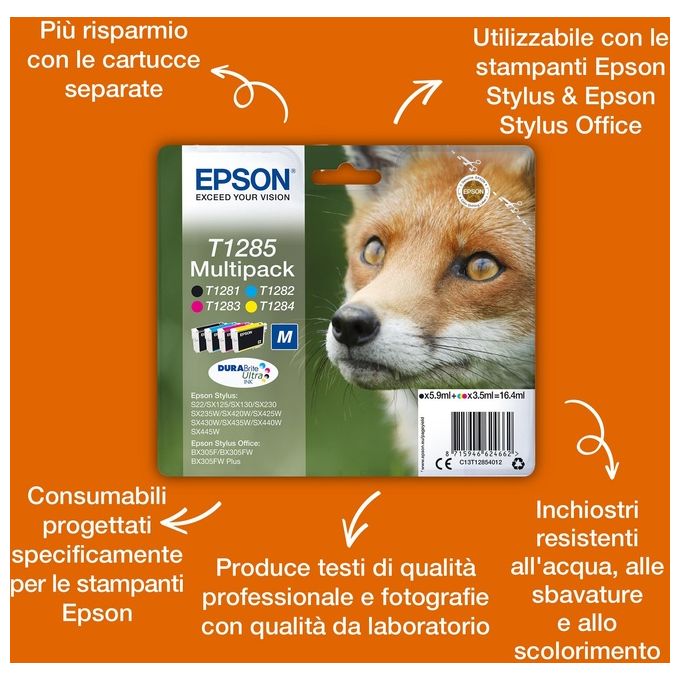 Epson Singlepack Black T1281 Durabrite Ultra ink