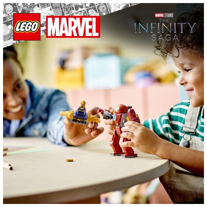 LEGO Marvel 76263 Iron Man Hulkbuster vs. Thanos, Gioco per Bambini 4+ Anni, Action Figure con Aereo Giocattolo e 2 Minifigure