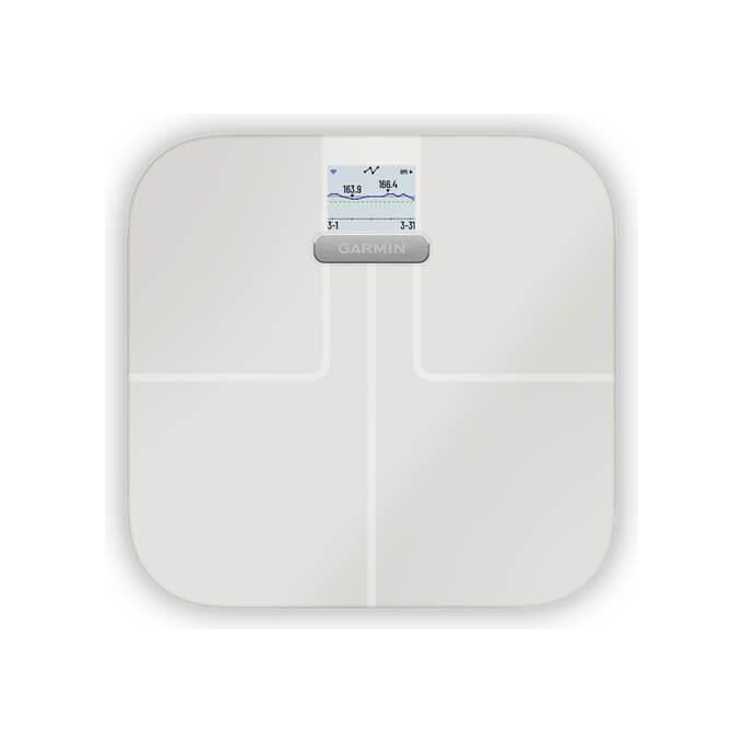 Garmin Index S2 White Bilancia Impedenziometrica con Schermo a Calori fino a 16 Utenti Bluetooth e Wi-Fi Bianco