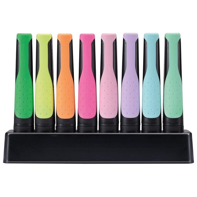 Evidenziatore Ecosostenibile - STABILO GREEN BOSS Pastel Desk-Set - 8 Colori assortiti 4 Neon + 4 Pastel