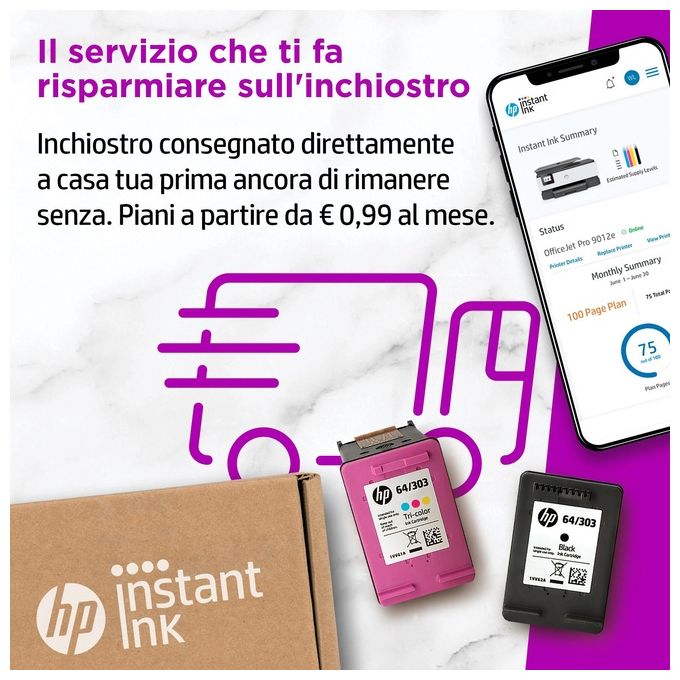 [ComeNuovo] HP Stampante Inkjet Multifunzione OfficeJet Pro 9012e Risoluzione 4800x1200 DPI A4 Wi-Fi