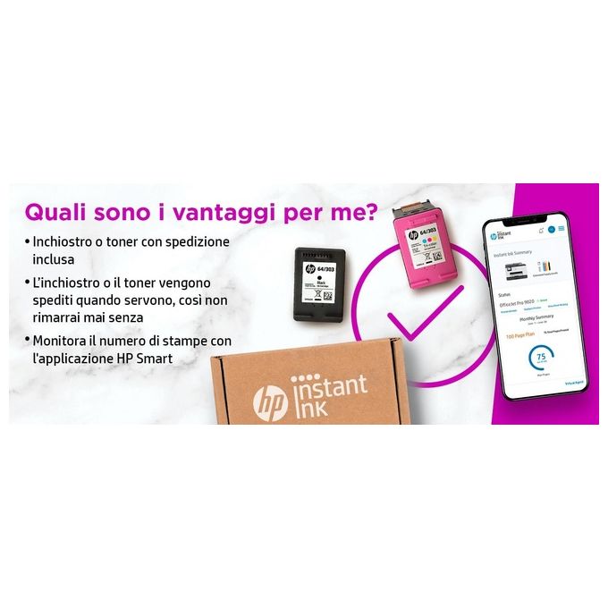 [ComeNuovo] HP Stampante Inkjet Multifunzione OfficeJet Pro 9012e Risoluzione 4800x1200 DPI A4 Wi-Fi