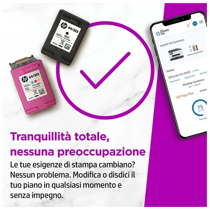 [ComeNuovo] HP Stampante Inkjet Multifunzione OfficeJet Pro 9012e Risoluzione 4800x1200 DPI A4 Wi-Fi
