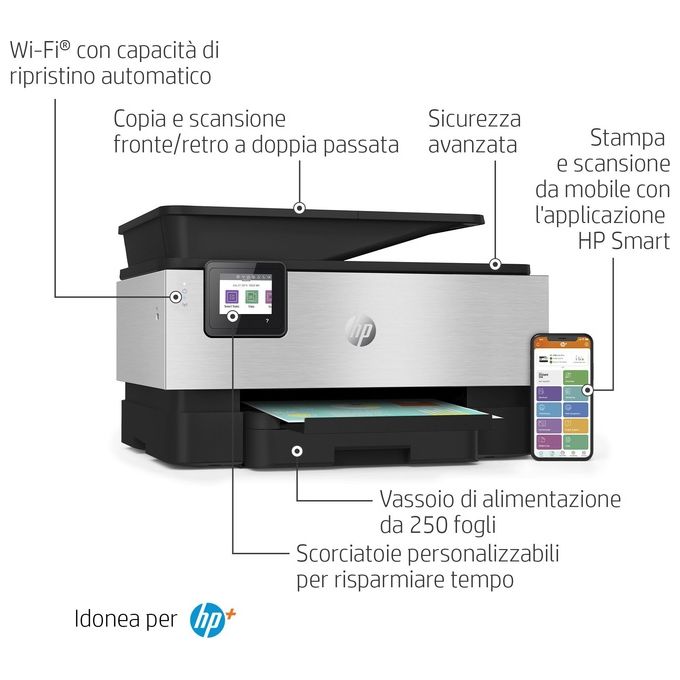 HP Pro 9019e Stampante Getto Termico d'Inchiostro A4 4800x1200 DPI 22 ppm Wi-Fi