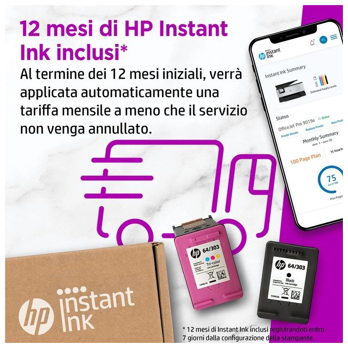 HP Pro 9019e Stampante Getto Termico d'Inchiostro A4 4800x1200 DPI 22 ppm Wi-Fi