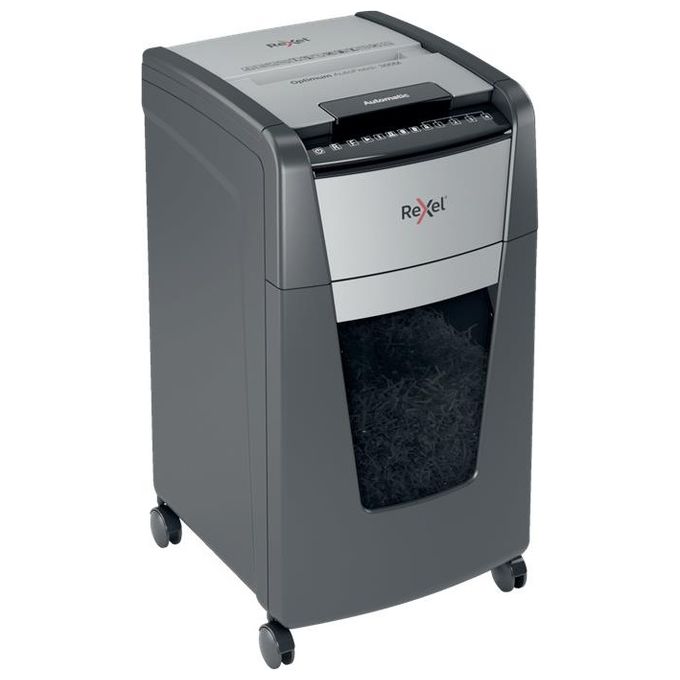 Rexel Optimum Auto Feed+ Distruggidocumenti Automatico 300 Fogli a Micro Frammento 60 Litri Cestino Removibile con Rotelle