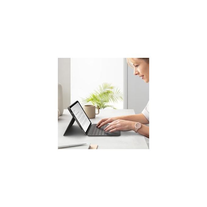 Logitech Folio Touch Custodia Tastiera con Trackpad Retroilluminato Apple Smart Connector QWERTY Spagnola Grigio Oxford per Apple 10.9'' iPad Air