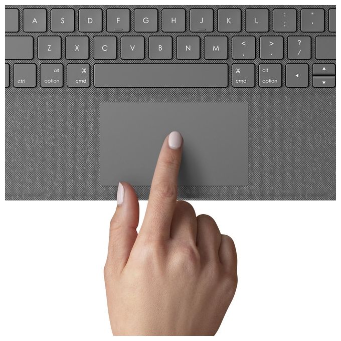 Logitech Folio Touch Custodia Tastiera con Trackpad Retroilluminato Apple Smart Connector QWERTY Spagnola Grigio Oxford per Apple 10.9'' iPad Air