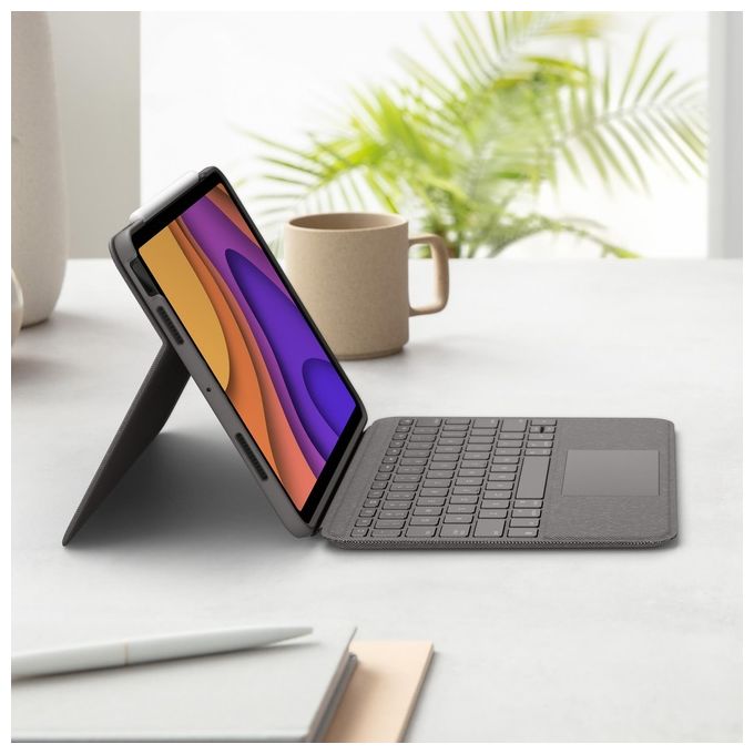 Logitech Folio Touch Custodia Tastiera con Trackpad Retroilluminato Apple Smart Connector QWERTY Spagnola Grigio Oxford per Apple 10.9'' iPad Air