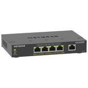 NETGEAR GS305EP-100PES Switch Gestito Gigabit Ethernet 5 Porte 4 Porte PoE+ Budget 63W Supporto VLAN QoS Mirroring Porte colore Nero