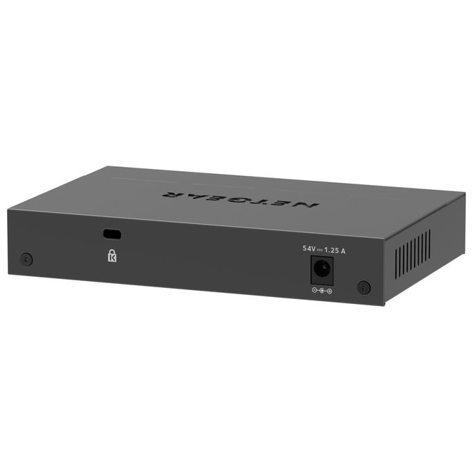 NETGEAR GS305EP-100PES Switch Gestito Gigabit Ethernet 5 Porte 4 Porte PoE+ Budget 63W Supporto VLAN QoS Mirroring Porte colore Nero