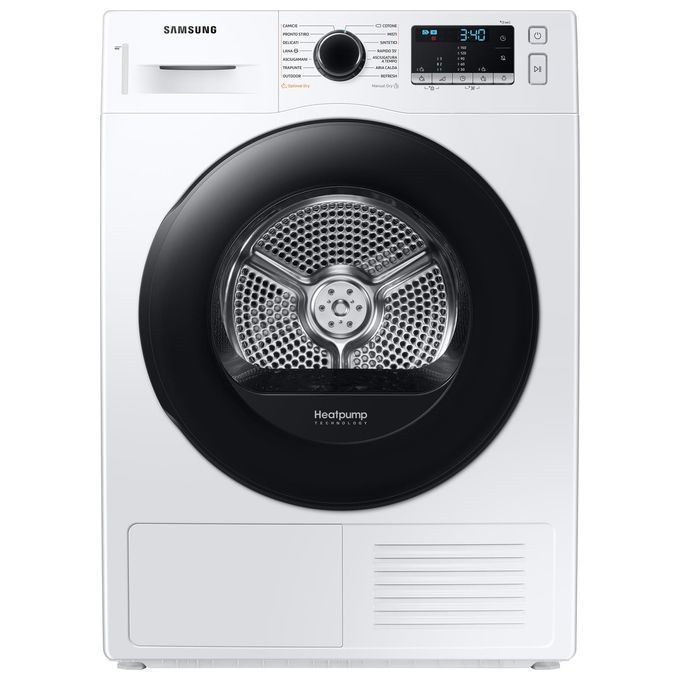 Samsung DV90TA240AE Crystal EcoDry Asciugatrice a Pompa di Calore Classe energetica A+++ Capacita' di carico 9 Kg Optimal Dry Sensor