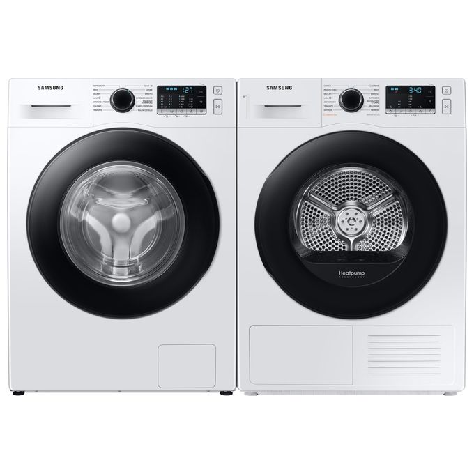 Samsung DV90TA240AE Crystal EcoDry Asciugatrice a Pompa di Calore Classe energetica A+++ Capacita' di carico 9 Kg Optimal Dry Sensor