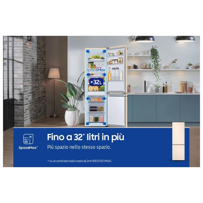 Samsung RB34T603EEL Frigorifero Combinato Capacita' 355 Litri Classe energetica E (A++) No Frost Premium Power Cool 193 cm Shell Beige