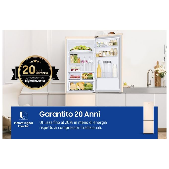 Samsung RB34T603EEL Frigorifero Combinato Capacita' 355 Litri Classe energetica E (A++) No Frost Premium Power Cool 193 cm Shell Beige