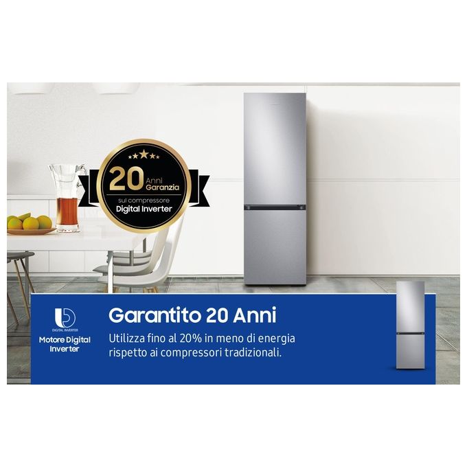 Samsung RB34T603ESA Frigorifero Combinato Capacita' 355 Litri Classe energetica E (A++) No Frost Premium Power Cool 185,3 cm Silver Inox