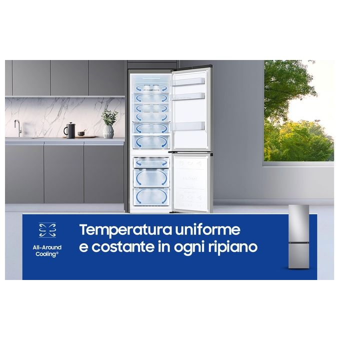 Samsung RB34T603ESA Frigorifero Combinato Capacita' 355 Litri Classe energetica E (A++) No Frost Premium Power Cool 185,3 cm Silver Inox