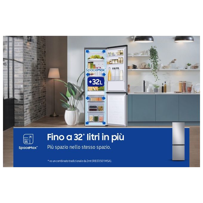 Samsung RB34T603ESA Frigorifero Combinato Capacita' 355 Litri Classe energetica E (A++) No Frost Premium Power Cool 185,3 cm Silver Inox