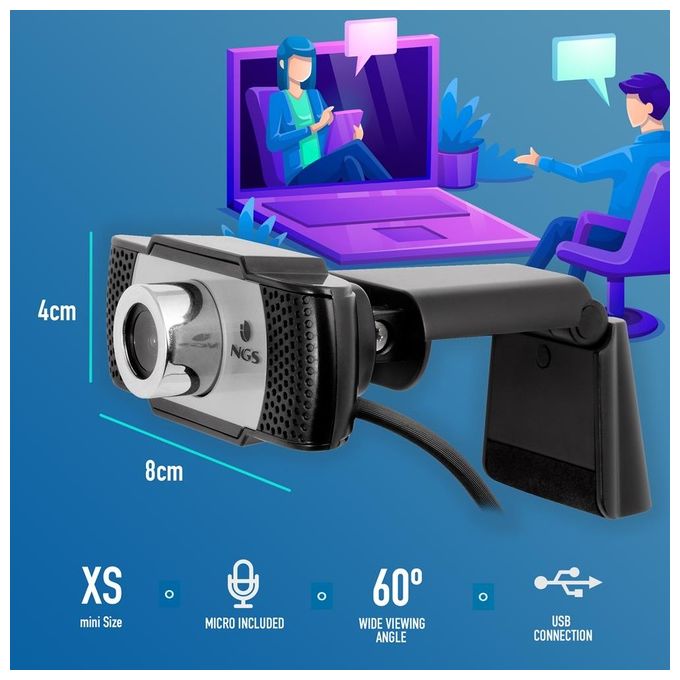Nilox  XpressCam720 Webcam 1280x720 Pixel Usb 2.0 Nero--Grigio-Argento